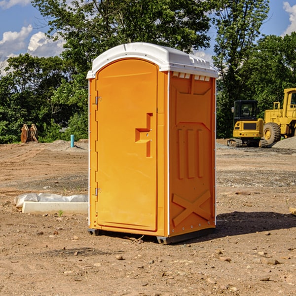 how often are the portable restrooms cleaned and serviced during a rental period in Allport